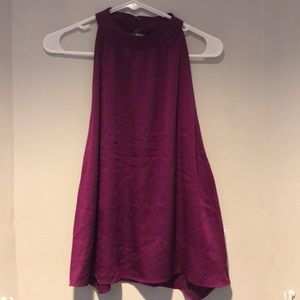Silky purple high neck top